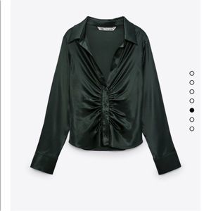 Zara green silk top